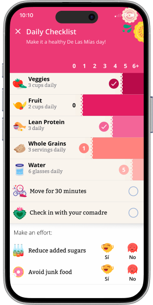 De Las Mías daily checklist