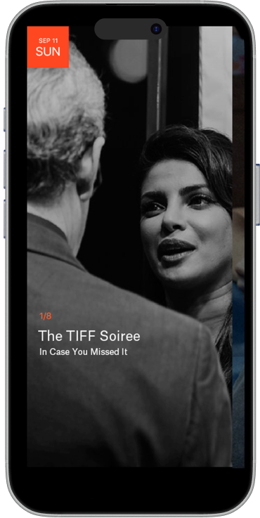 screenshot of TIFF app with daily recap